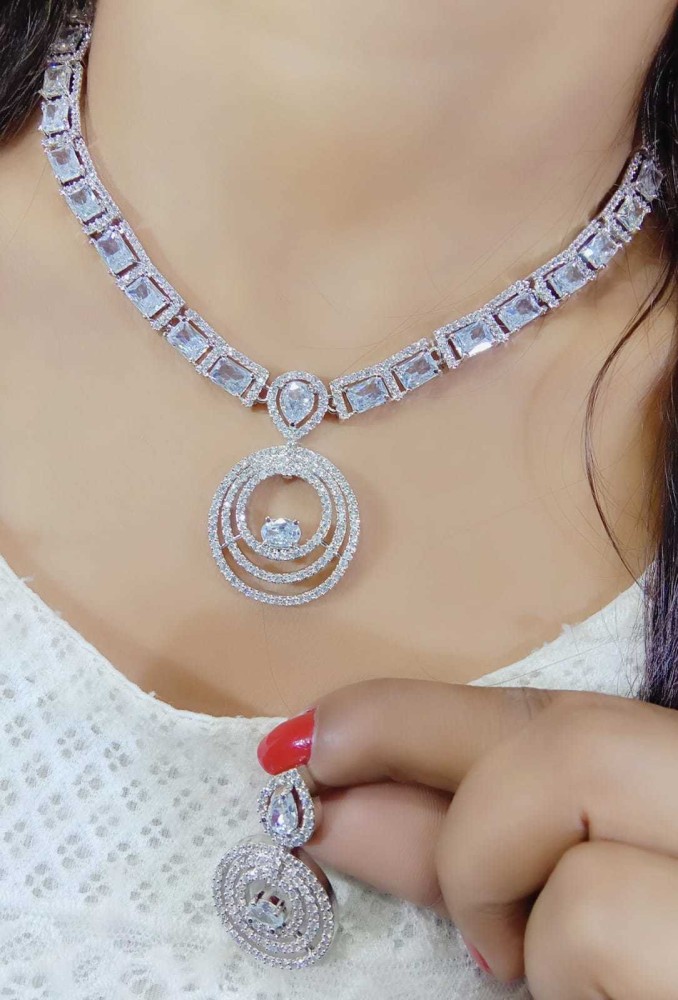 White stone deals necklace in flipkart