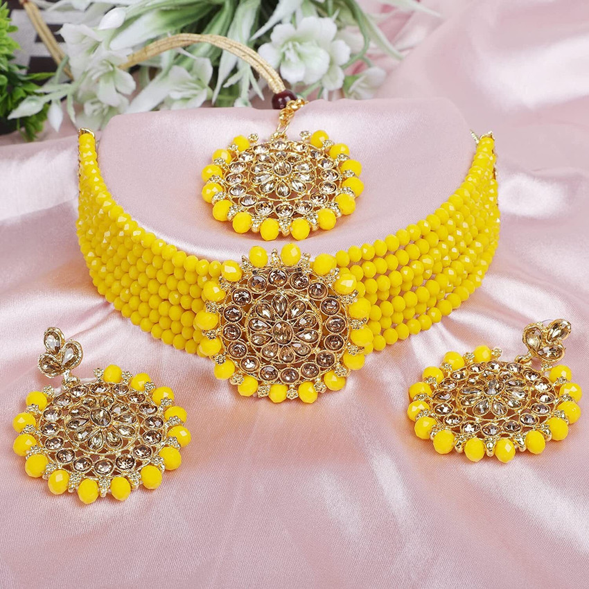Yellow colour jewellery hot sale