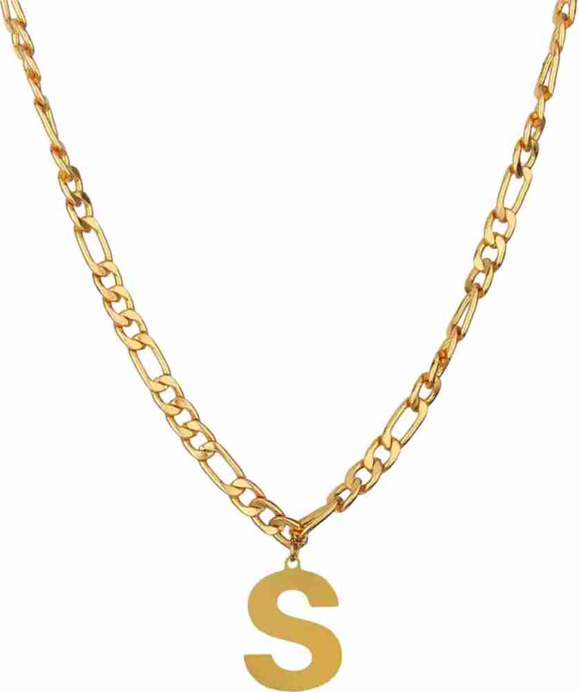 Letter S Pendant Necklace in Gold