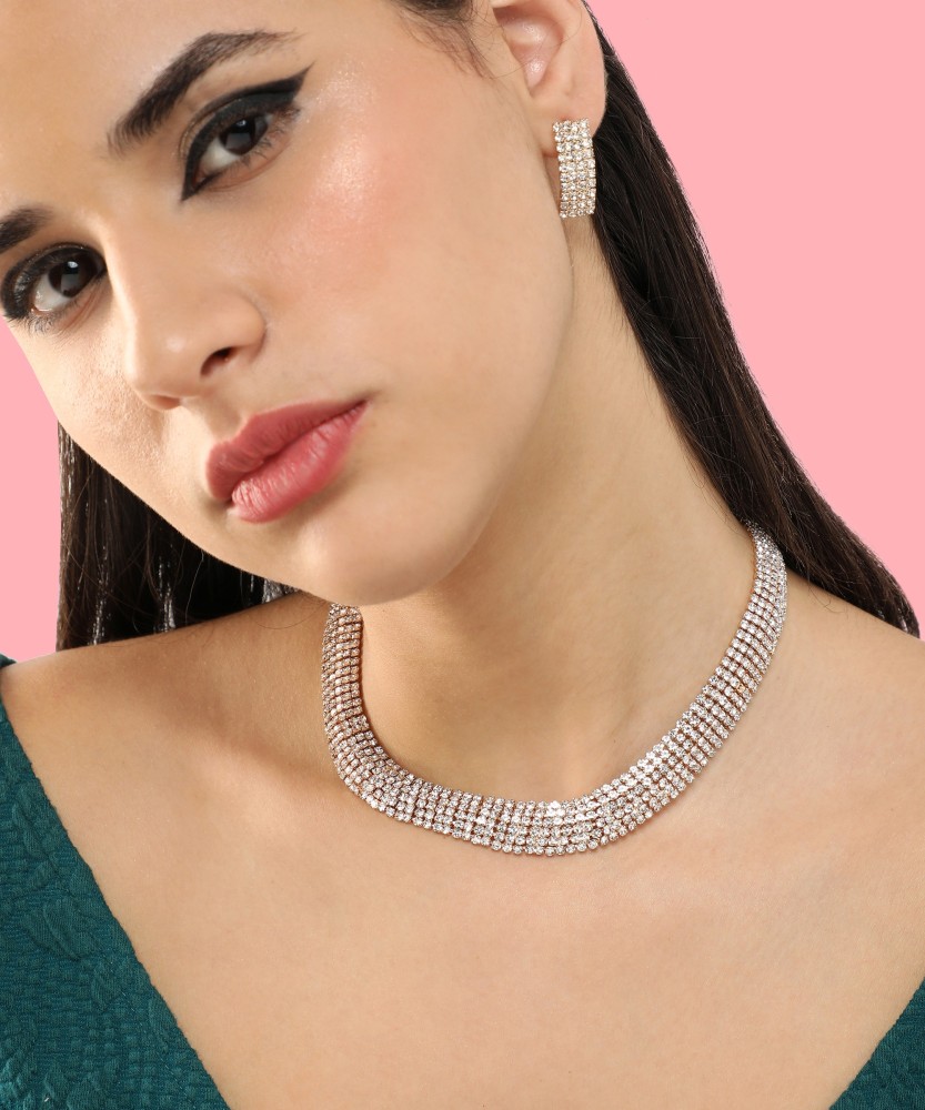 Gold plated silver deals necklace set online