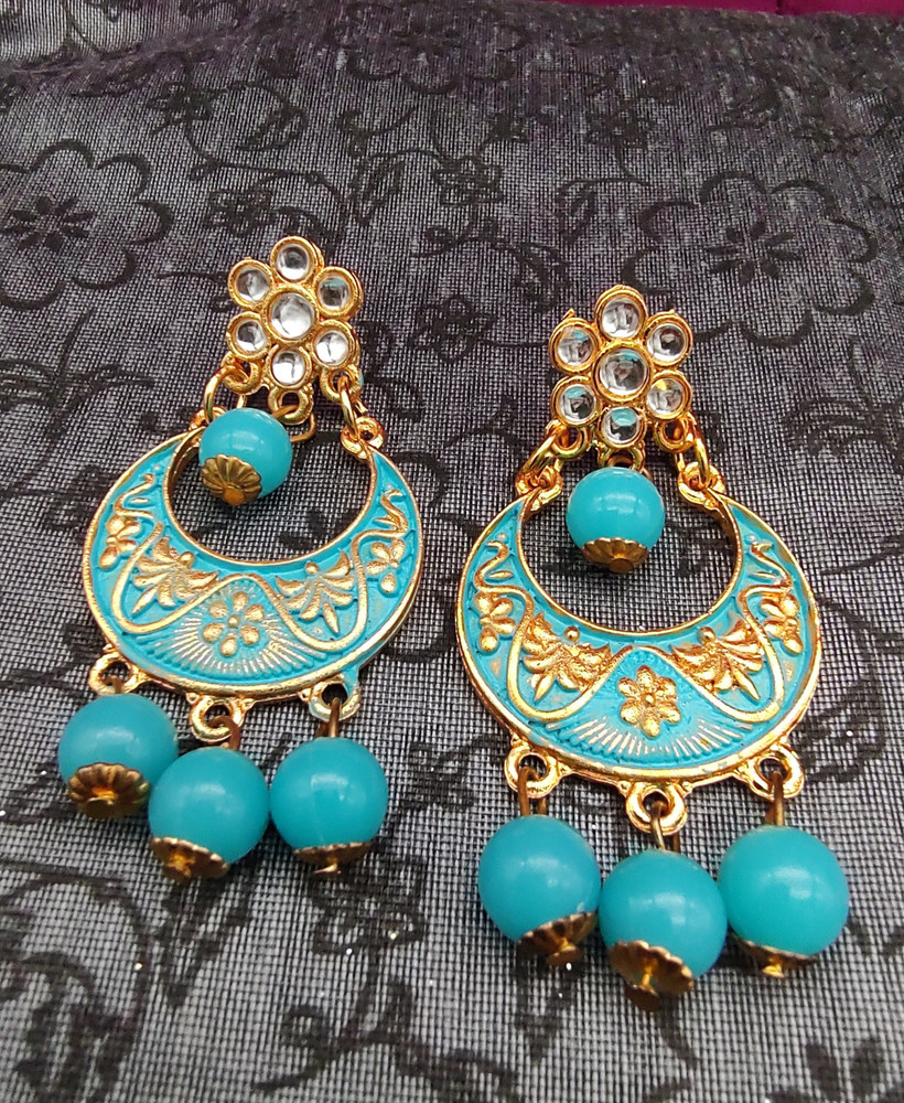 RPJEWEL Alloy Gold plated Blue Jewellery Set