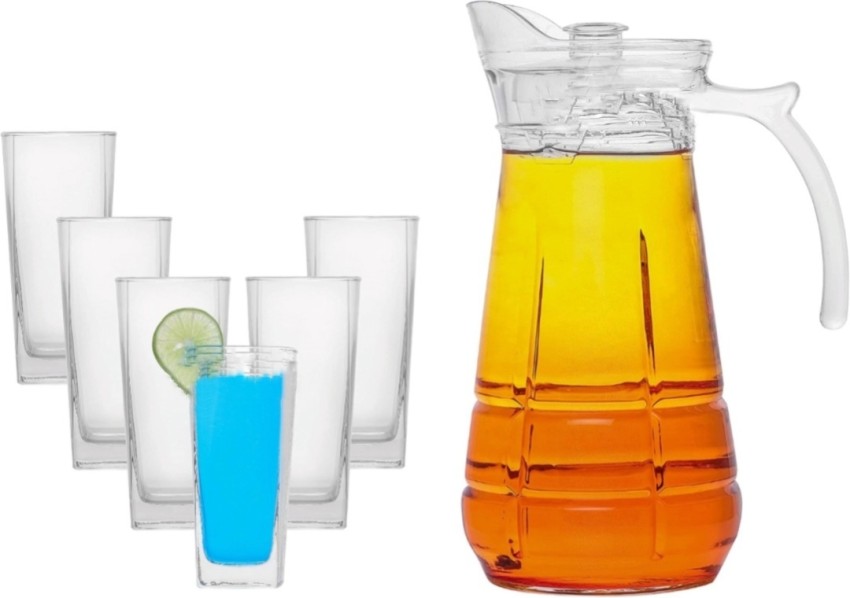 DULARIYA Premium Water and Juice glass jug set Water Glass and Jug Set 7pcs  Jug Glass Set Price in India - Buy DULARIYA Premium Water and Juice glass  jug set Water Glass