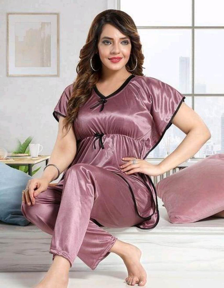 Satin night hot sale suit flipkart