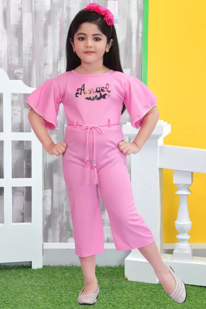 JIYAN FASHION WORLD Solid Graphic Print Girls Jumpsuit Buy JIYAN FASHION WORLD Solid Graphic Print Girls Jumpsuit Online at Best Prices in India Flipkart