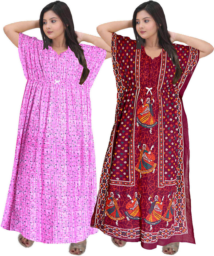 Hans Craft And Creation Printed Pure Cotton Women Kaftan Buy