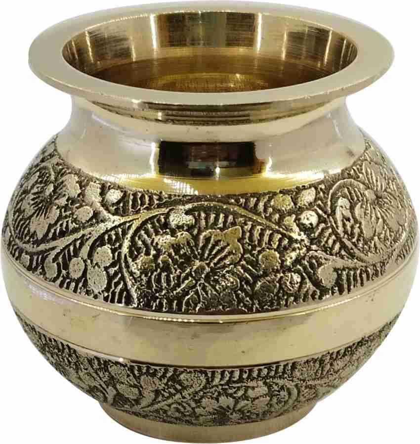Shiv Om Kalash Brass Pot Pooja Items Indian Lota