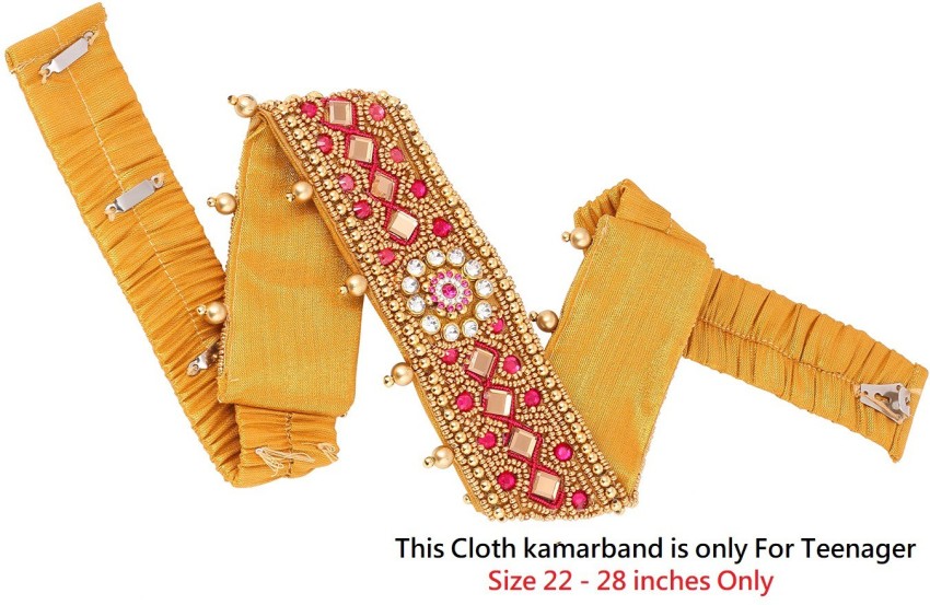Buy THANU'S CRAFT Green Saree cloth belt Kamarband Traditional stretchable Waist  Hip Belly Chain Kamar Bandh bandhani for Women at
