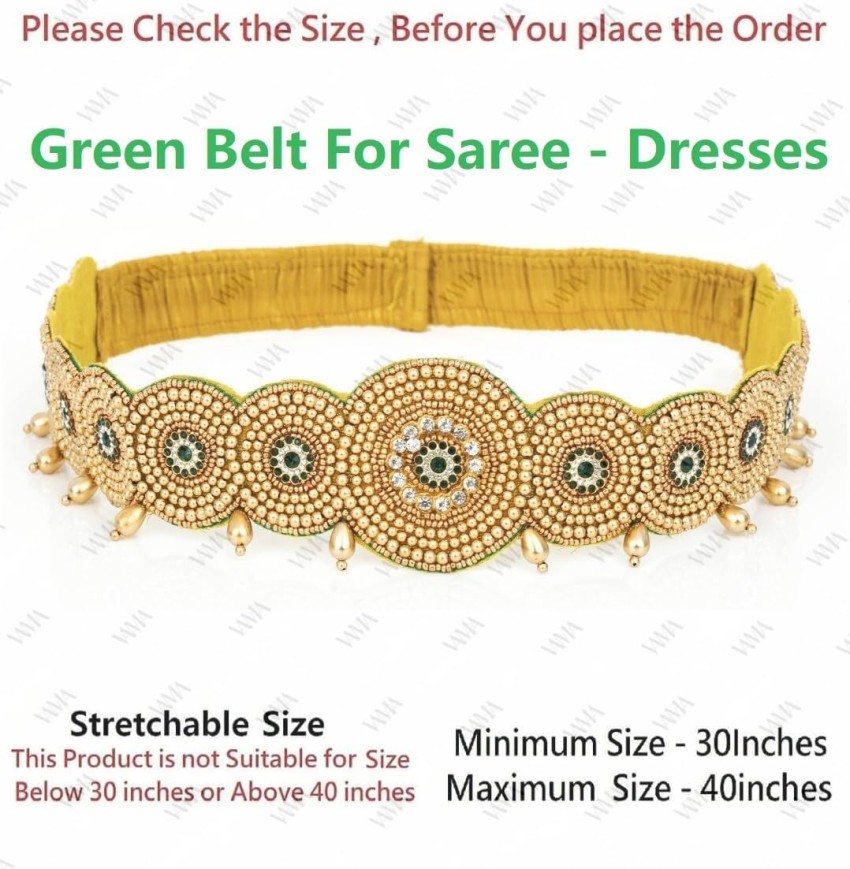 Buy Vama Fashions Traditional embroidery cloth Saree Waist Belt stretchable  Kamarpatta kamarband for Women (cloth waist belt) at