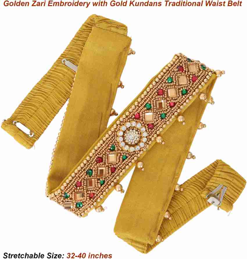 Buy Vama Fashions Traditional embroidery cloth Saree Waist Belt stretchable  Kamarpatta kamarband for Women (cloth waist belt) at