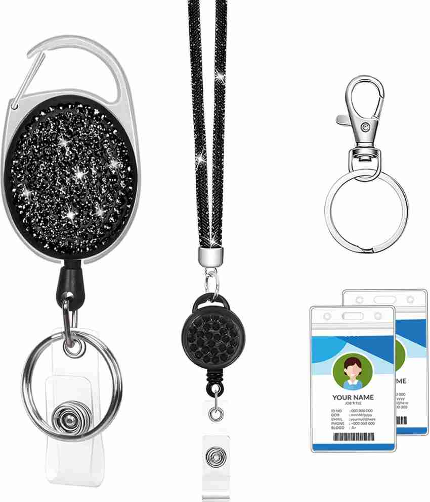 PATPAT ID Card Holder with Belt Clip and Carabiner, Retractable ID