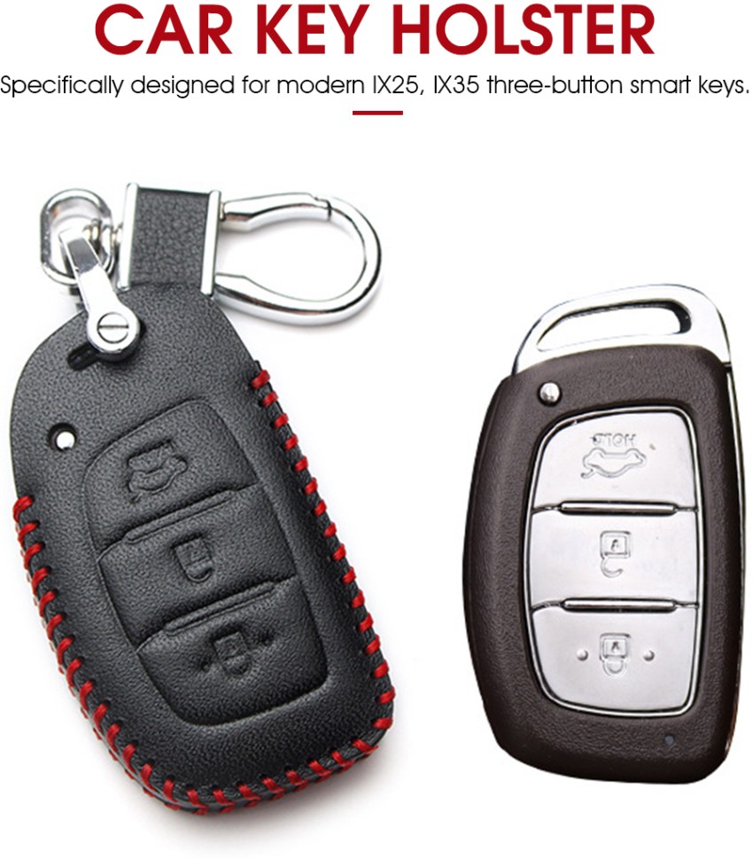 STHIRA Car Key Case Soft Leather Cover for Hyundai 3 Button Smart Key with Keychain  Key Chain Price in India - Buy STHIRA Car Key Case Soft Leather Cover for  Hyundai 3