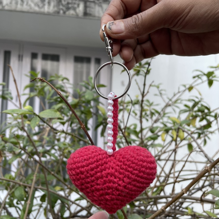 Heart Pom Pom Keychain for Handbag Car Keys Decor Gift Keychain for Women  Men