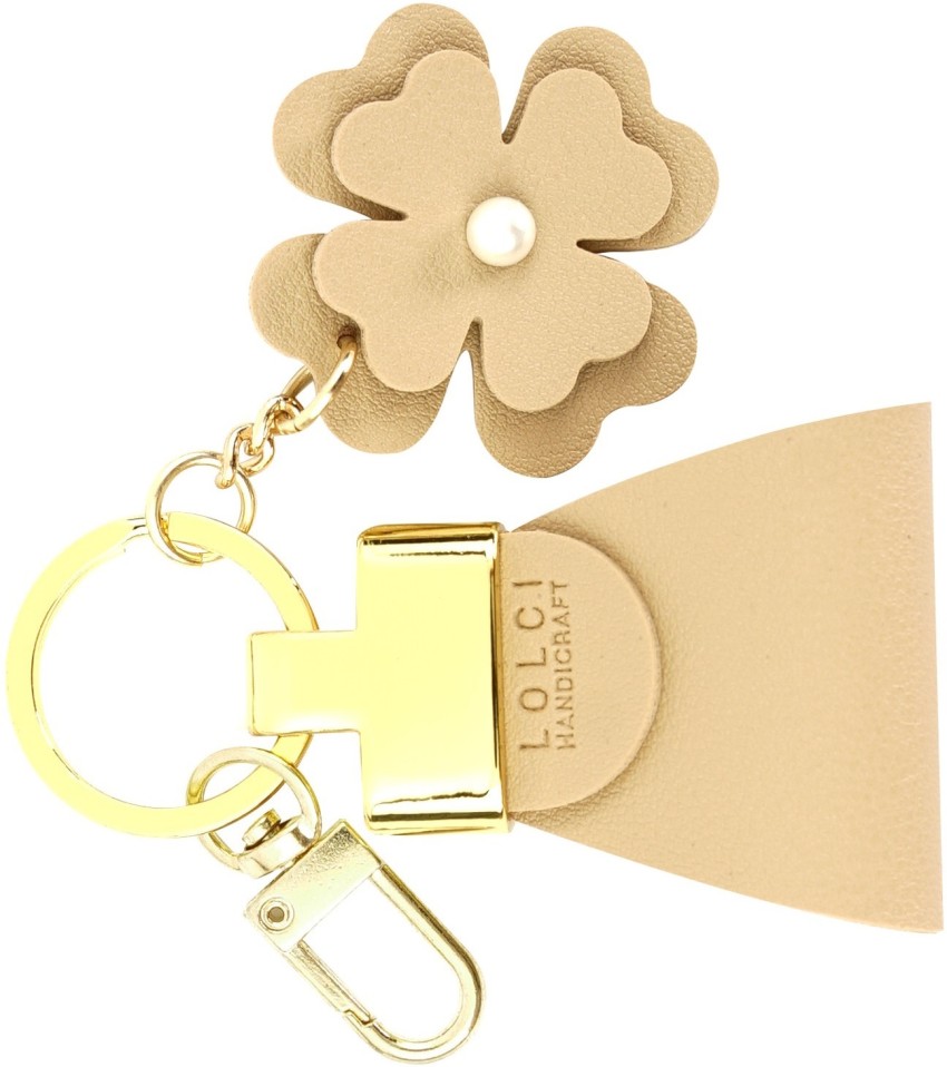 LEATHER KEYCHAIN - DAISY // Flower // Leather key fob // Leather