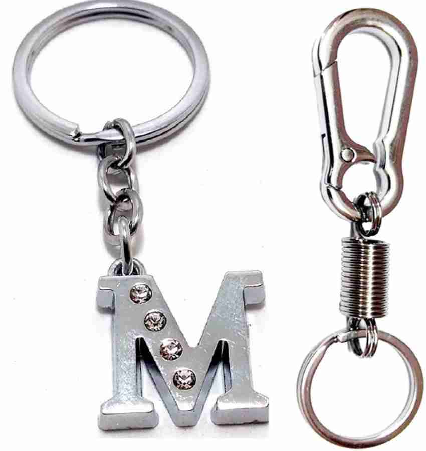 Newview Alphabet Letter M Metal Keychain & Hook Keychain Key Chain