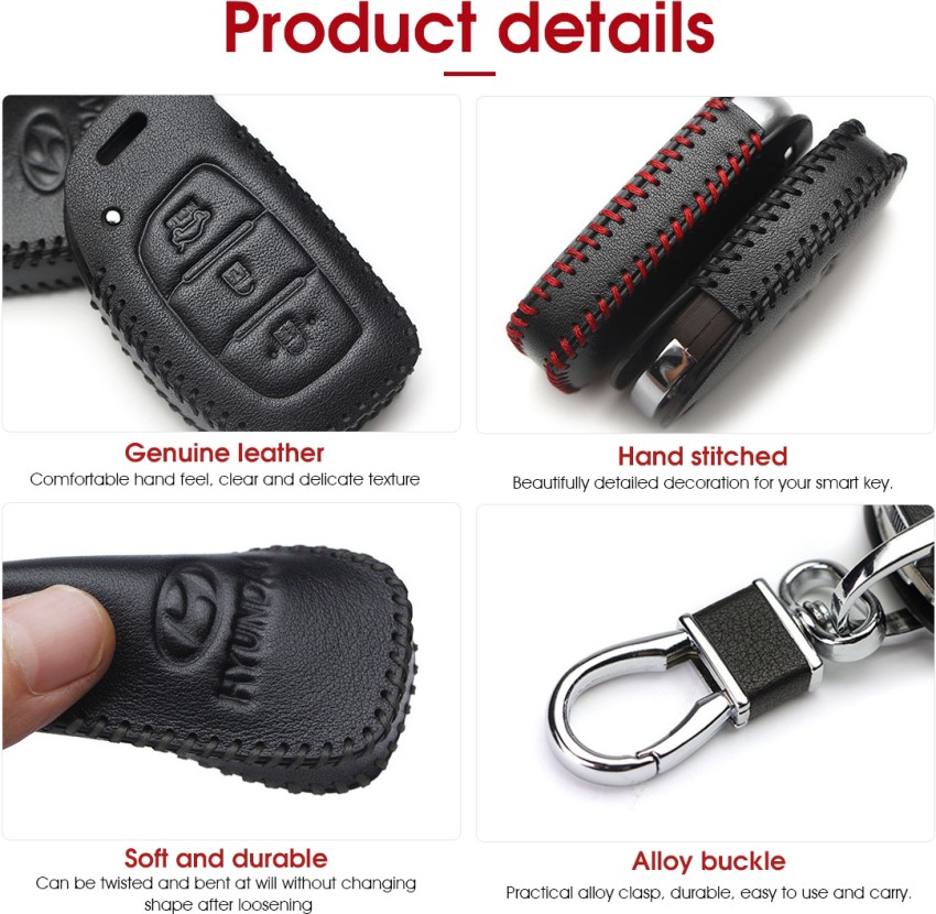 Hyundai Key Chain Leather Car Key Fob Cover Car Key Case 