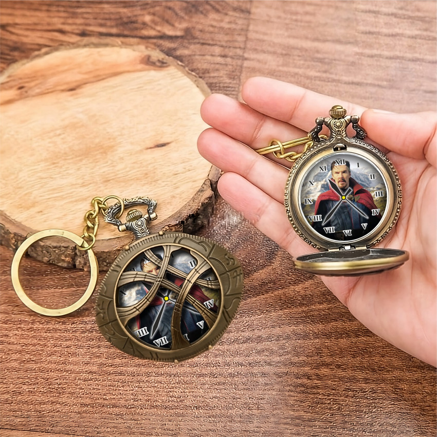 Tiny Tim Doctor Strange Printed Dial Vintage Pocket Watch Gandhi Style Metallic Best Gift Key Chain Price in India Buy Tiny Tim Doctor Strange Printed Dial Vintage Pocket Watch Gandhi Style Metallic B...
