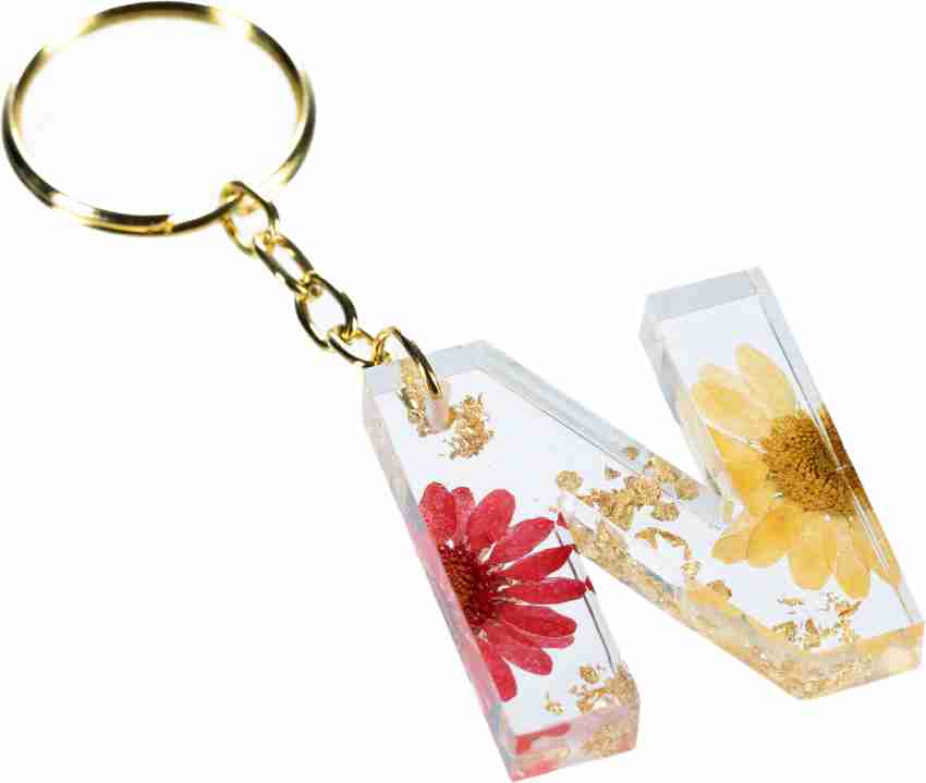 crafcan Resin Letter N Keychain with real flowers Key Chain Price in India  - Buy crafcan Resin Letter N Keychain with real flowers Key Chain online at