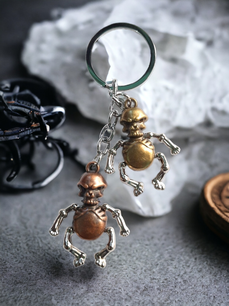 Plastic skeleton keychain hot sale