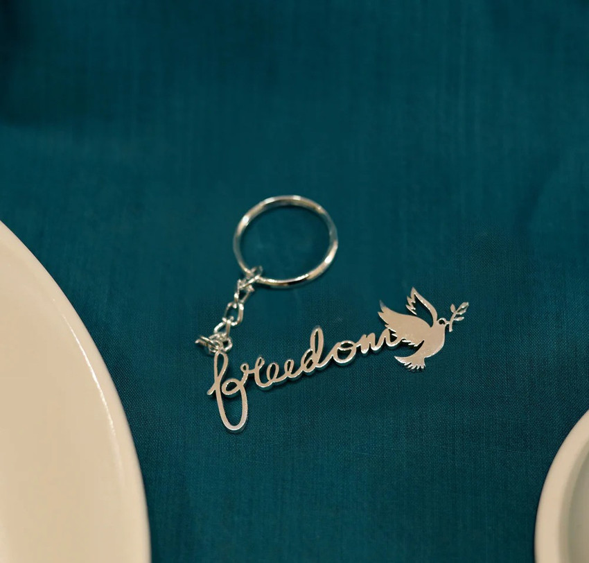 Wire name shop keychain