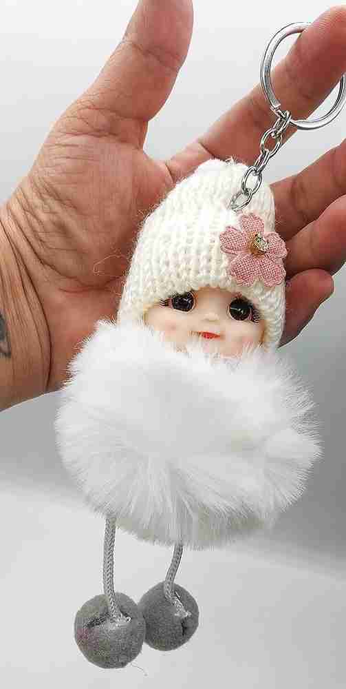 Tej Gifts Fluffy Faux Fur Cute Doll Pom Pom Key Ring Keychain for Girls Bag White Key Chain Price in India Buy Tej Gifts Fluffy Faux Fur Cute Doll Pom