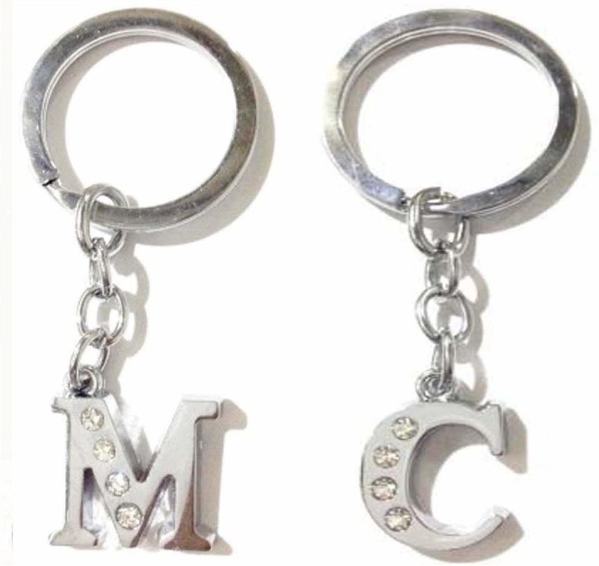 Newview Stylish Letter M C Simple Alphabet Key Ring Key Key Chain