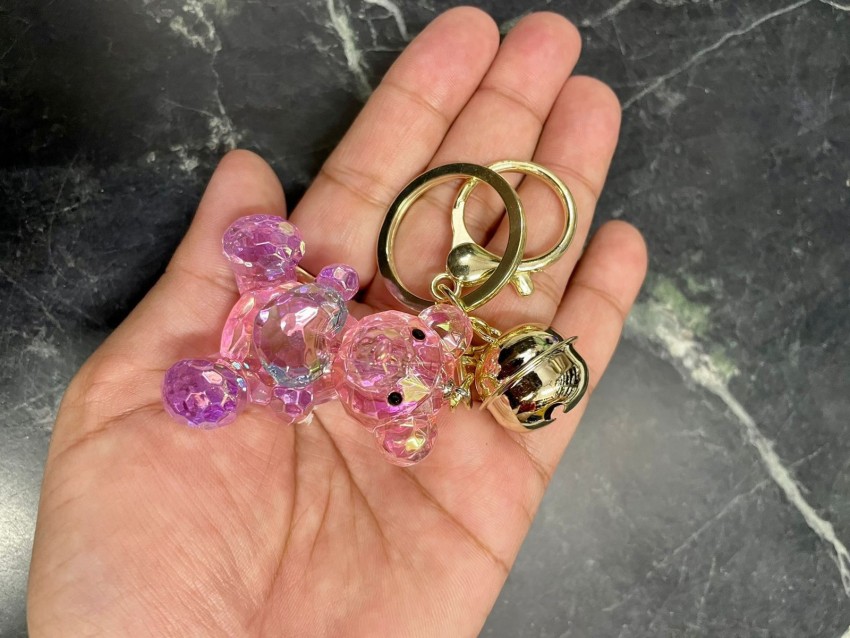 Buy Cute Gummy Bear Keyring Pink Purple Yellow Bear Keychain Online in  India 