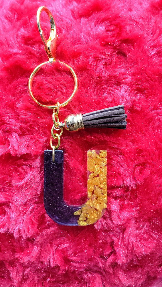 U letter keychain discount