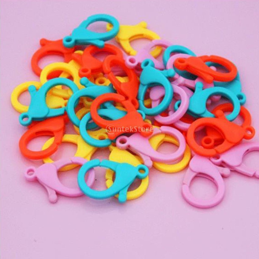 10pcs /40pcs Colorful Plastic Key Chain Holders Clasps,plastic lobster  clasps for keychain jewellery craft supplies,25x50mm