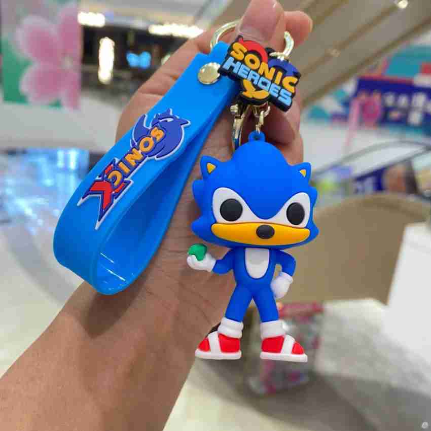 Portachiavi keychain Sonic the Hedgehog rubber videogame porcospino blu  gadget