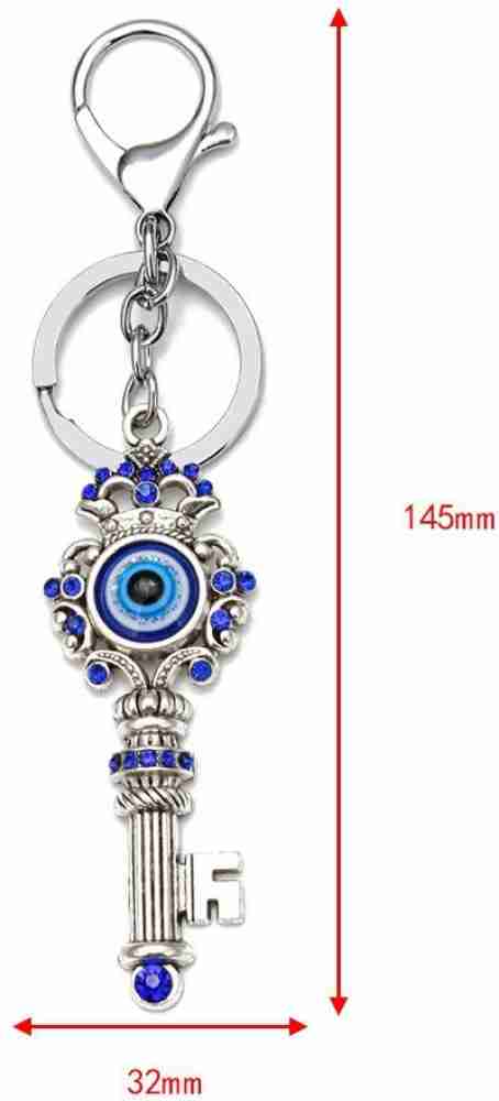 Lenity Combo Offer Owl Shape Blue and Silver Evil Eye Keychain For