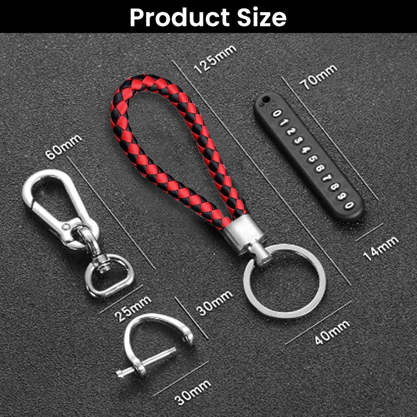 Leather Car Keychain, Car Automotive Key Chain With Anti-lost D