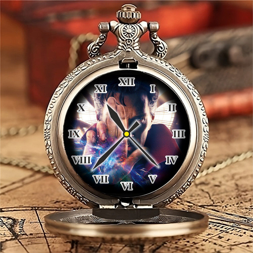 Tiny Tim Doctor Strange Printed Dial Vintage Pocket Watch Gandhi Style Metallic Best Gift Key Chain Price in India Buy Tiny Tim Doctor Strange Printed Dial Vintage Pocket Watch Gandhi Style Metallic B...