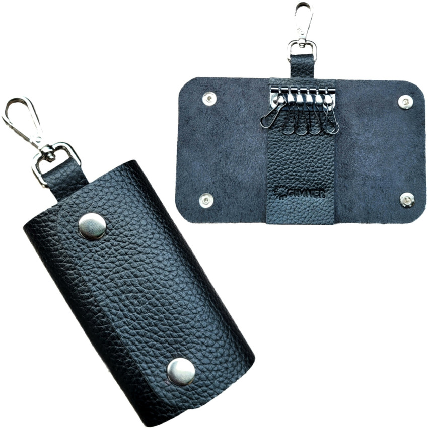 GIMNER Genuine Leather Key Case Pouch Wallet Keychain Key Holder with 8 Key Hooks/ 1 Lobster Hook Double Snap Closure, Best for Home, Office & Shop GIMNER Genuine Leather Key Case Pouch Wallet Keychain Key Holder with 8 Key Hooks/ 1 Lobster Hook Double Snap Closure, Best for Home, Office & Shop