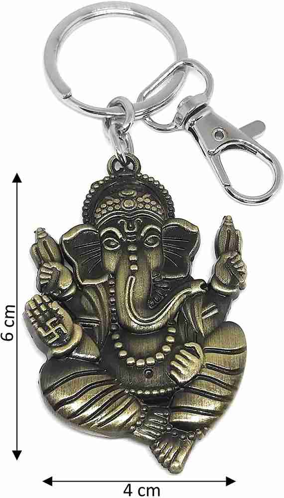 Virom Double Sided Ganesh Ganpati Keychain for Bike Car Office Men