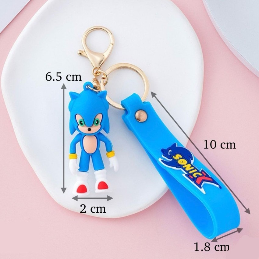 Portachiavi keychain Sonic the Hedgehog rubber videogame porcospino blu  gadget