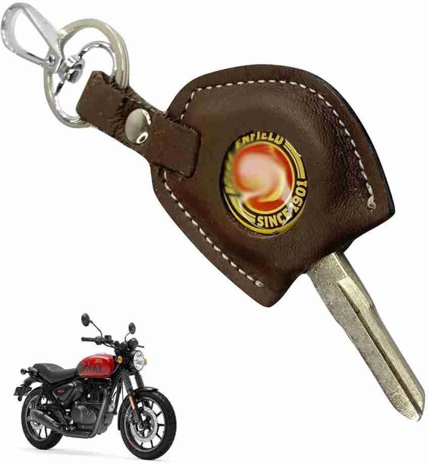Dhe Best Bike Leatherette Key Chain Metal Hook For Royal Enfield