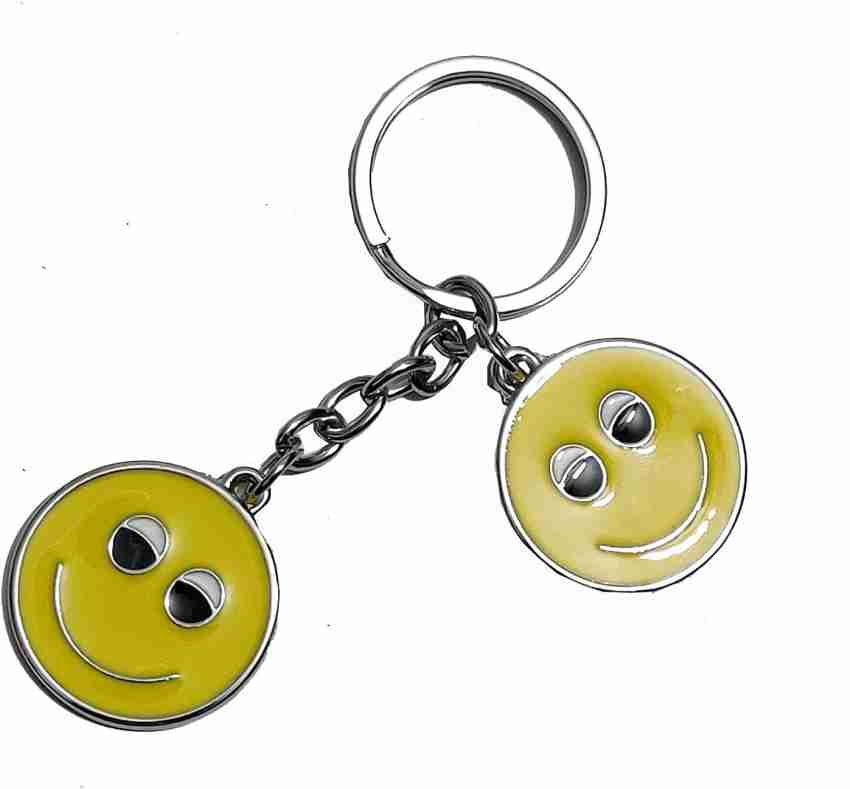 Newview Single Sided Metal keychain, Smiley Keyring Key Chain