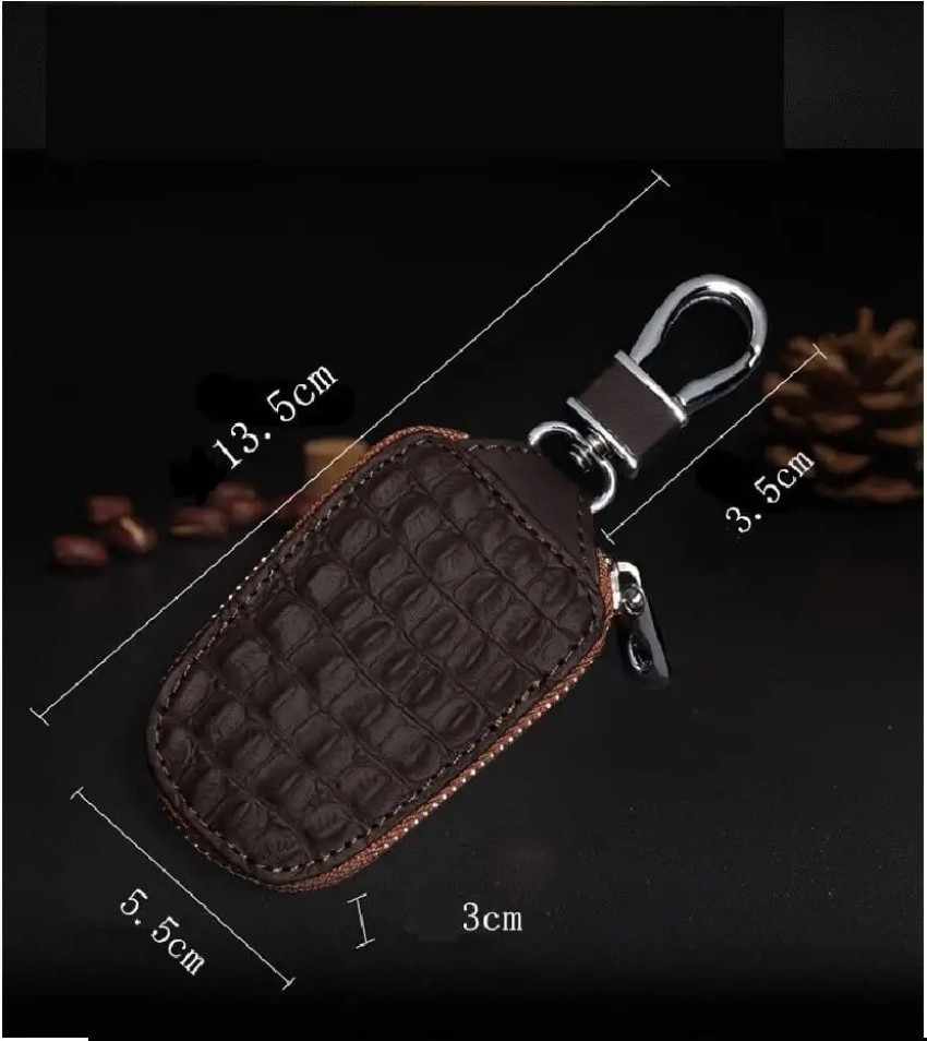 Car Key Case, Genuine Leather Car Smart Key Chain Keychain Holder