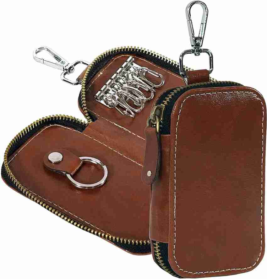 STORITE PU Leather Key Case Pouch Wallet Keychain Key Holder with 6 Hooks  Zipper Closure Key Chain Price in India - Buy STORITE PU Leather Key Case  Pouch Wallet Keychain Key Holder