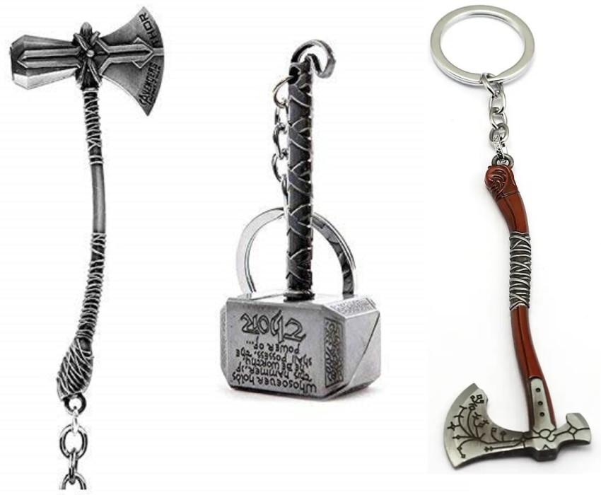 God of War 5 Ragnarok Keychain Thor's Hammer Mjolnir Key Chain