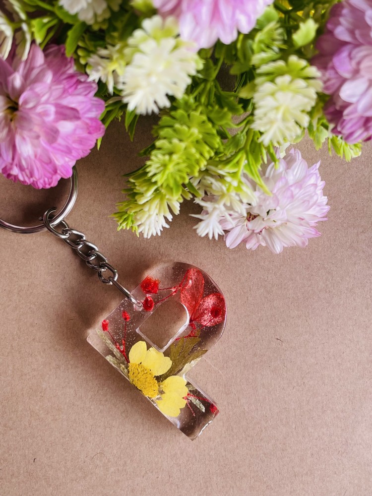 crafcan Resin Letter N Keychain with real flowers Key Chain Price in India  - Buy crafcan Resin Letter N Keychain with real flowers Key Chain online at