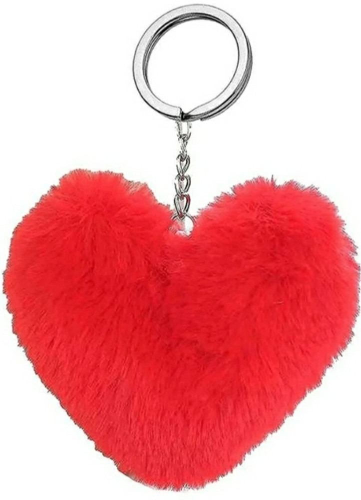 Heart pom clearance pom keychain