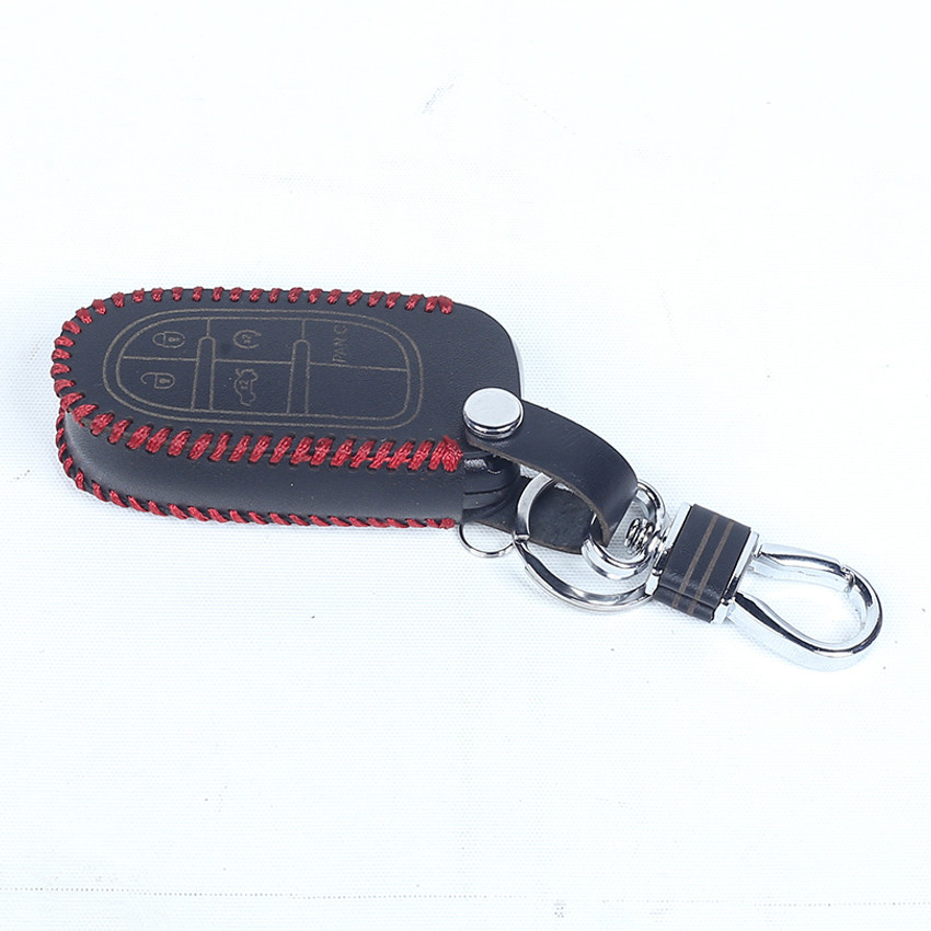 Leather jeep store key fob cover