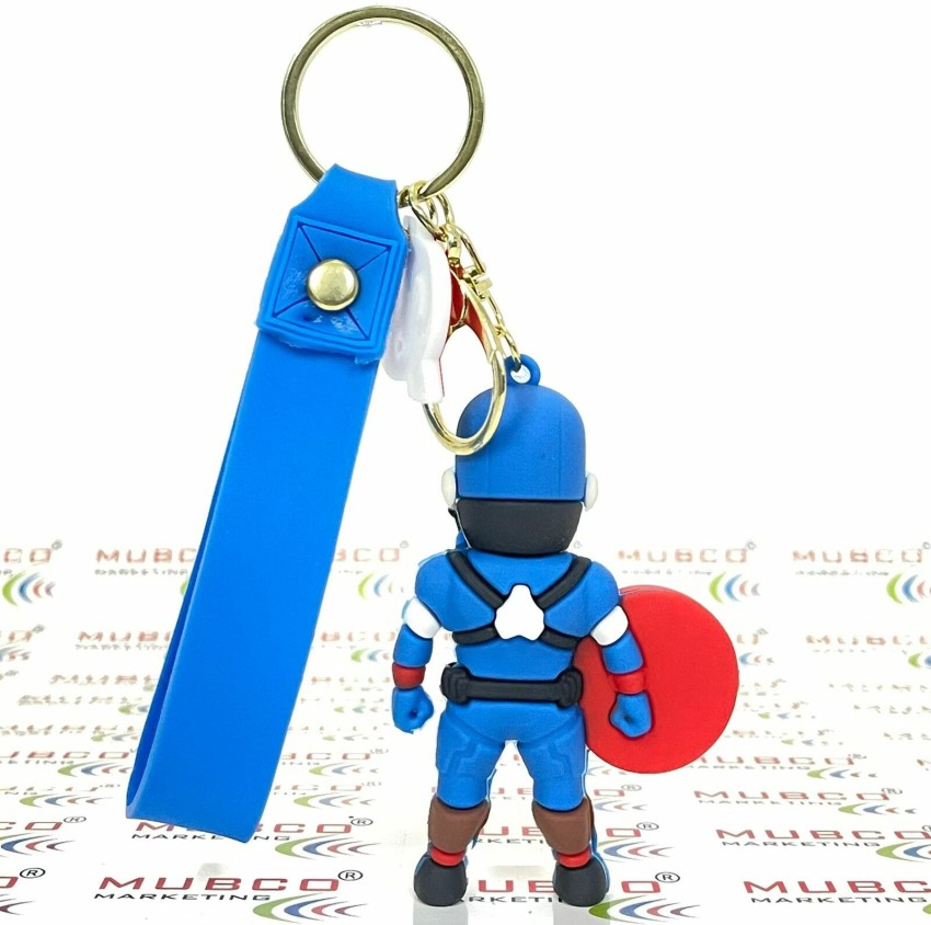 Anime Keychain Cute Marvel America Captain Spider Man Iron Man Kawaii High  Appearance Cartoon Silica Gel Keychain Girl Toys