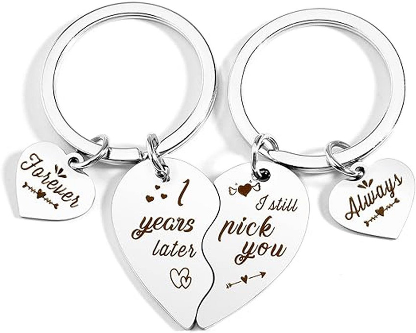 M Men Style Anniversary Keychain Gifts for Her Him 1 Years Later I