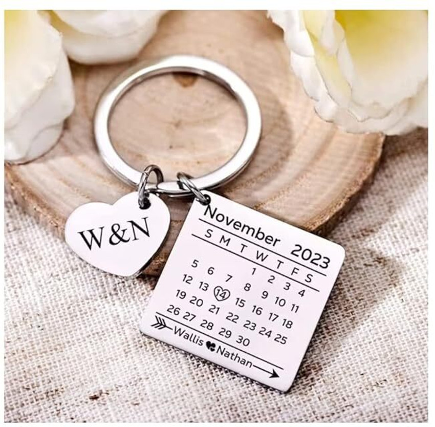 Custom date keychain sale