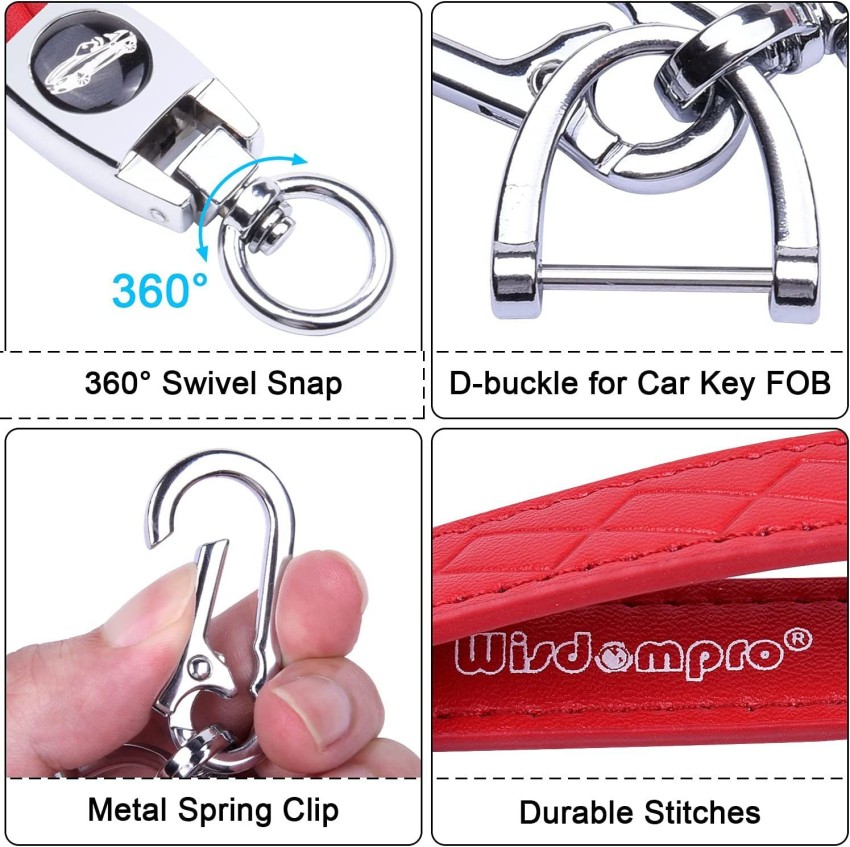 Wisdompro Keychain, 2 Pack Heavy Duty Stainless Steel Key Clip with Belt  Hook