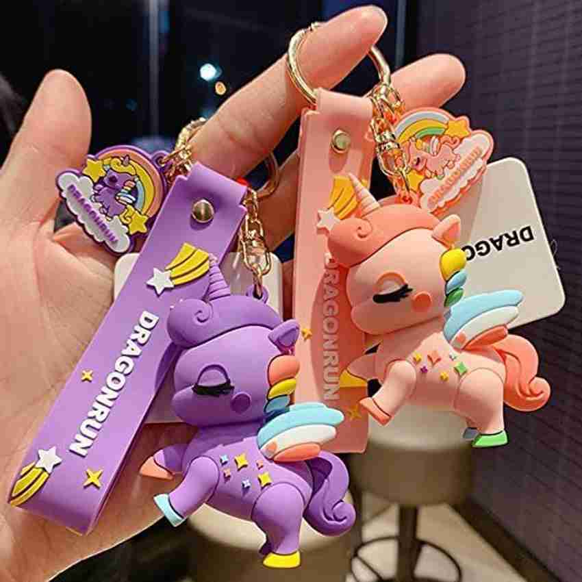 Unicorn Keychains Door Car Key Chain Tags Keyring Ring Keychain