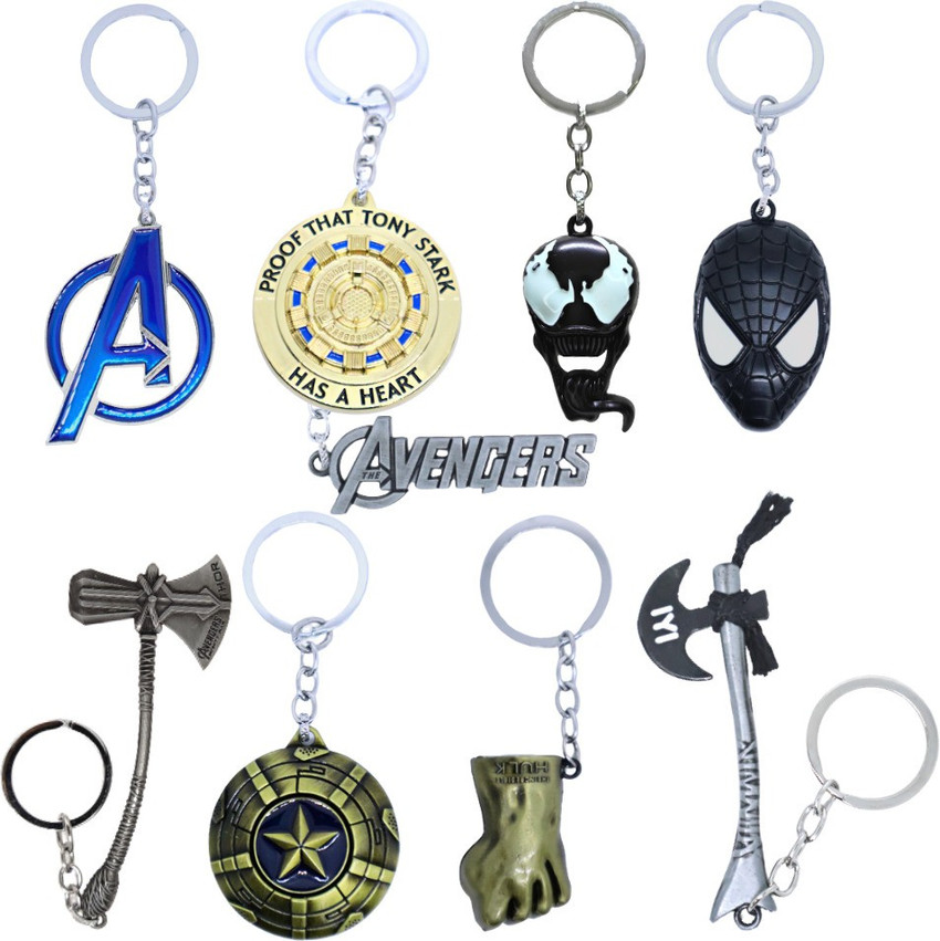 BIPS ENTERPRISES Marvel Avengers Keychain Metal Combo Pack Of 9