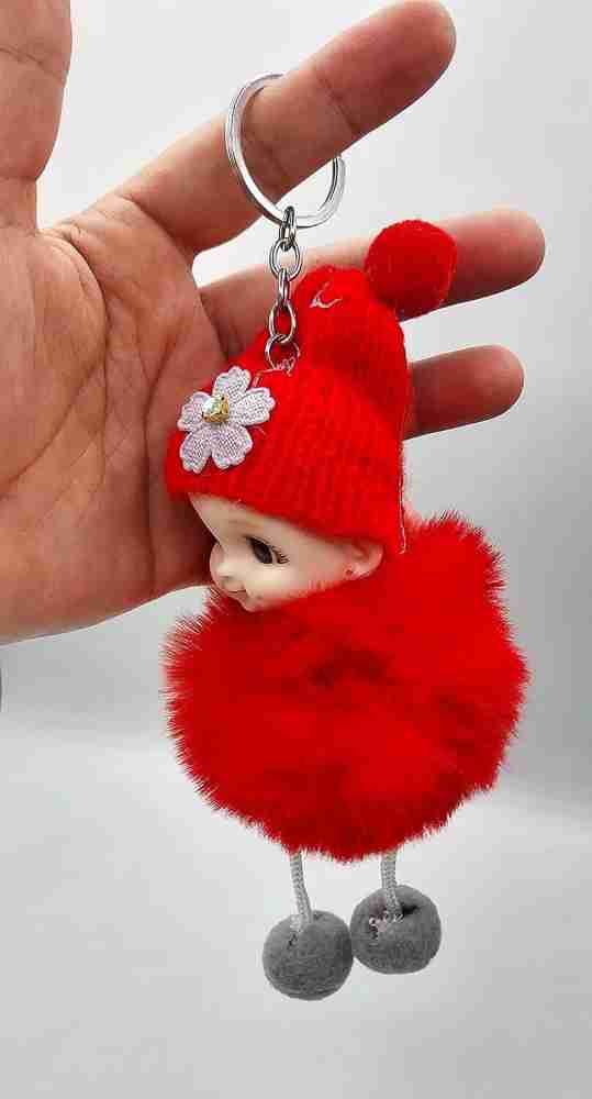 Tej Gifts Fluffy Faux Fur Cute Doll Pom Pom Key Ring  Keychain for Girls  Bag Red Key Chain Price in India - Buy Tej Gifts Fluffy Faux Fur Cute Doll  Pom